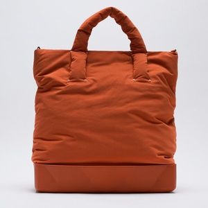 NWT Zara Nylon Tote w/Rubberized Base